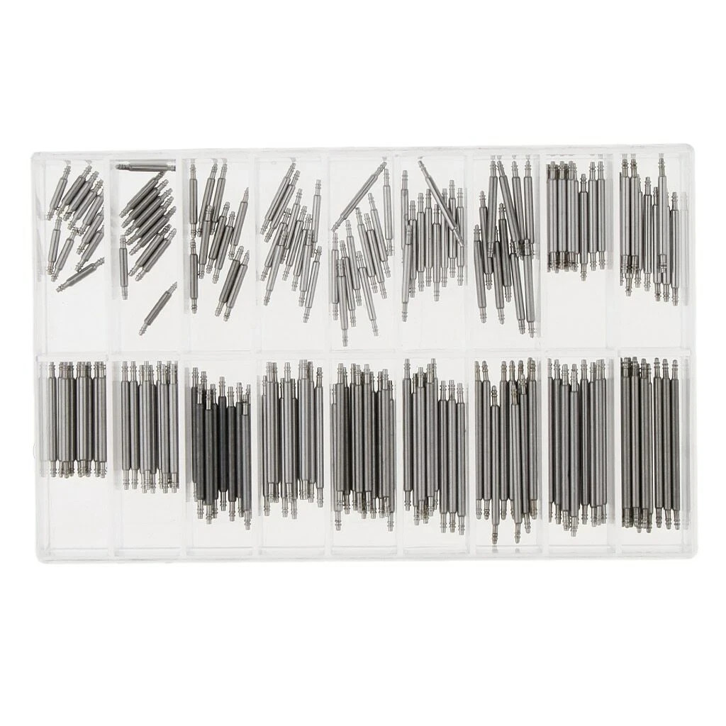 360pcs Watch PIN SPRING BARS Band Strap Link 8-25mm Repair Kit Stainless Steel