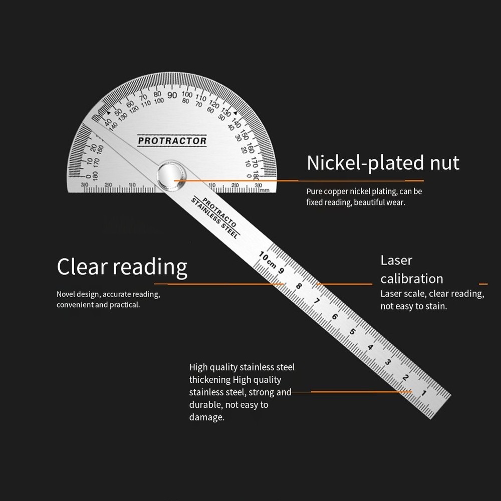 Convenient 2 in 1 Protractor Ruler for Easy Angle and Length Calculation