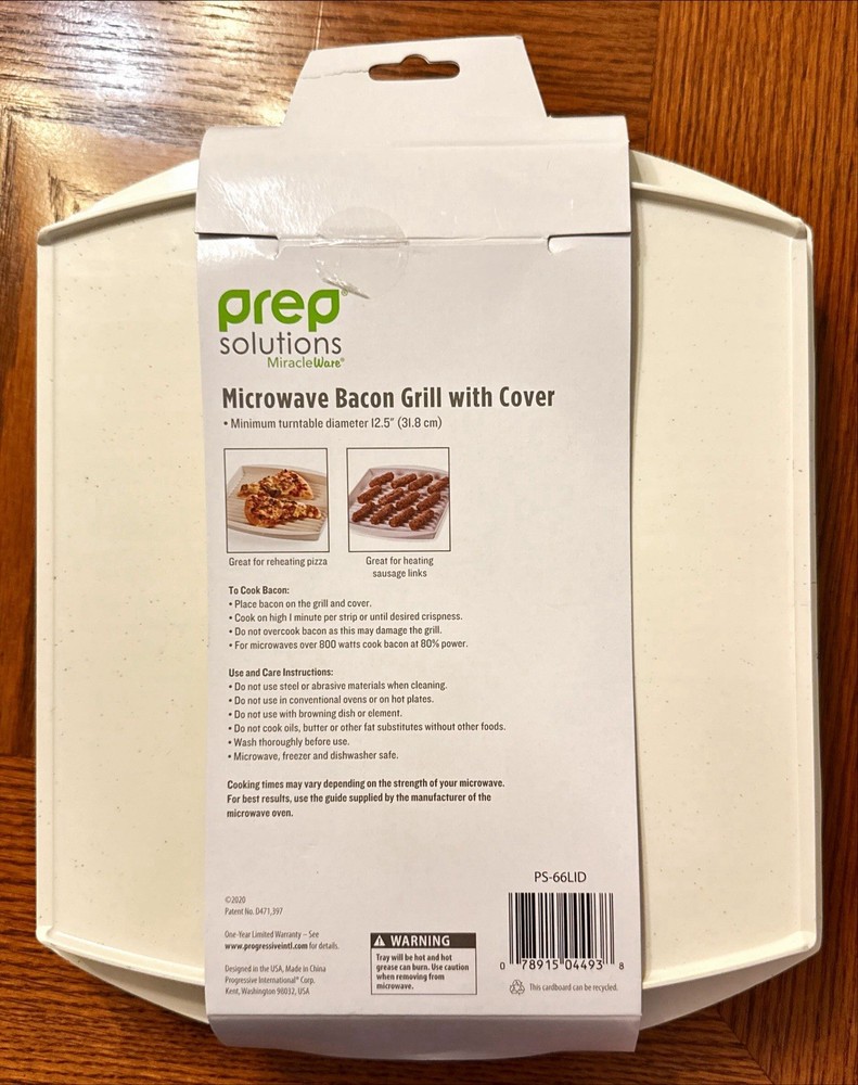 PROGRESSIVE PREP SOLUTIONS Microwave Bacon Grill with Vented Cover