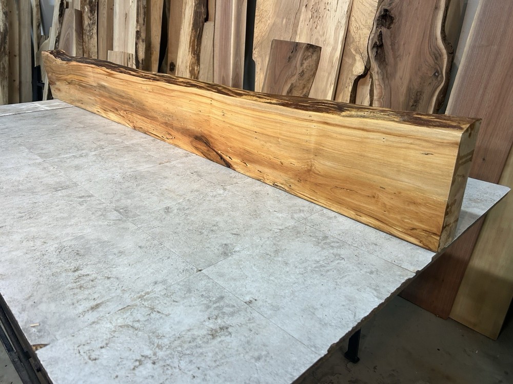 Figured Maple Mantel/Fireplace Mantel Beam/Solid Wood/Live Edge Maple Shelf