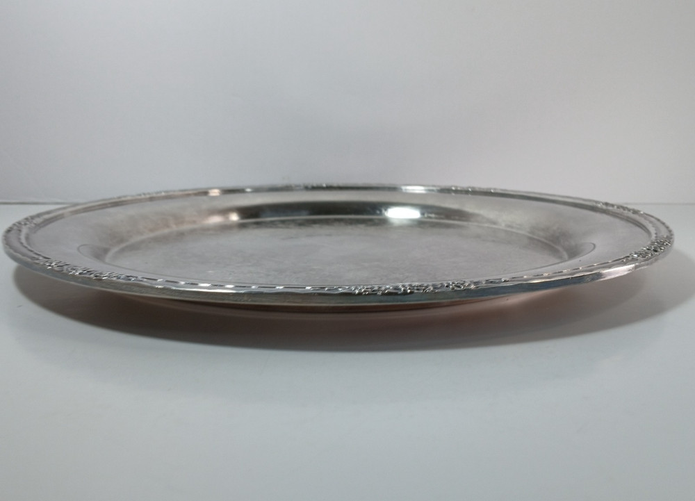 Camille International Silver Company #6070 11" Silverplate Round Tray Vintage