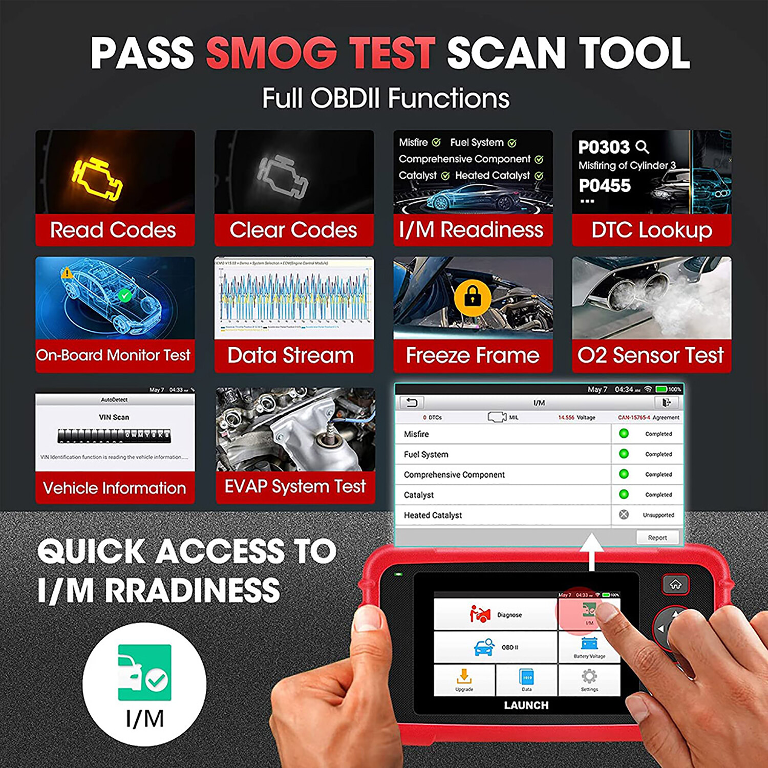 LAUNCH X431 CRP123X OBD2 Scanner ABS SRS Code Reader Oil SAS Car Diagnostic Tool