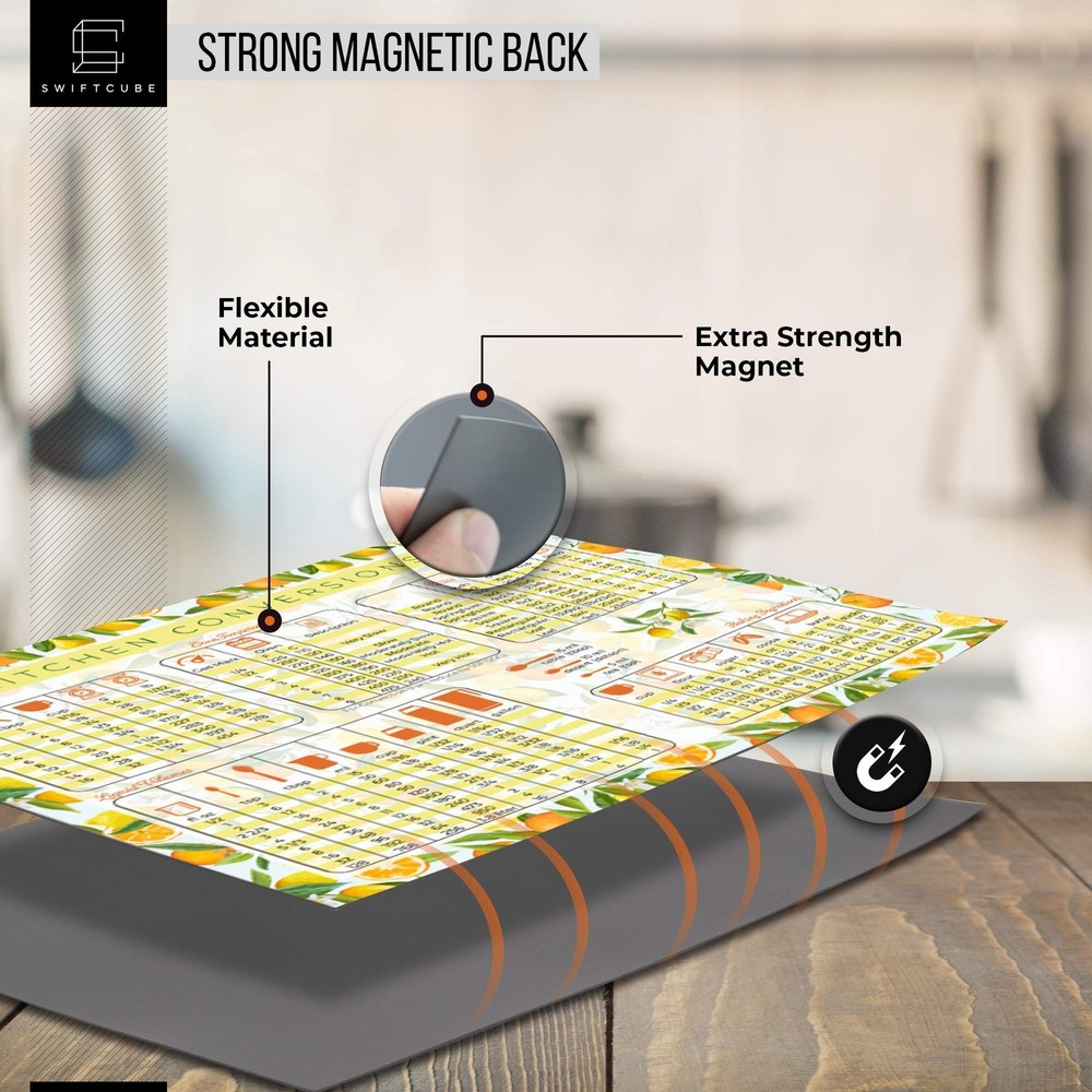 SwiftCube Kitchen Conversion 11 x 8.5 inches, Conversions Oranges & Lemons