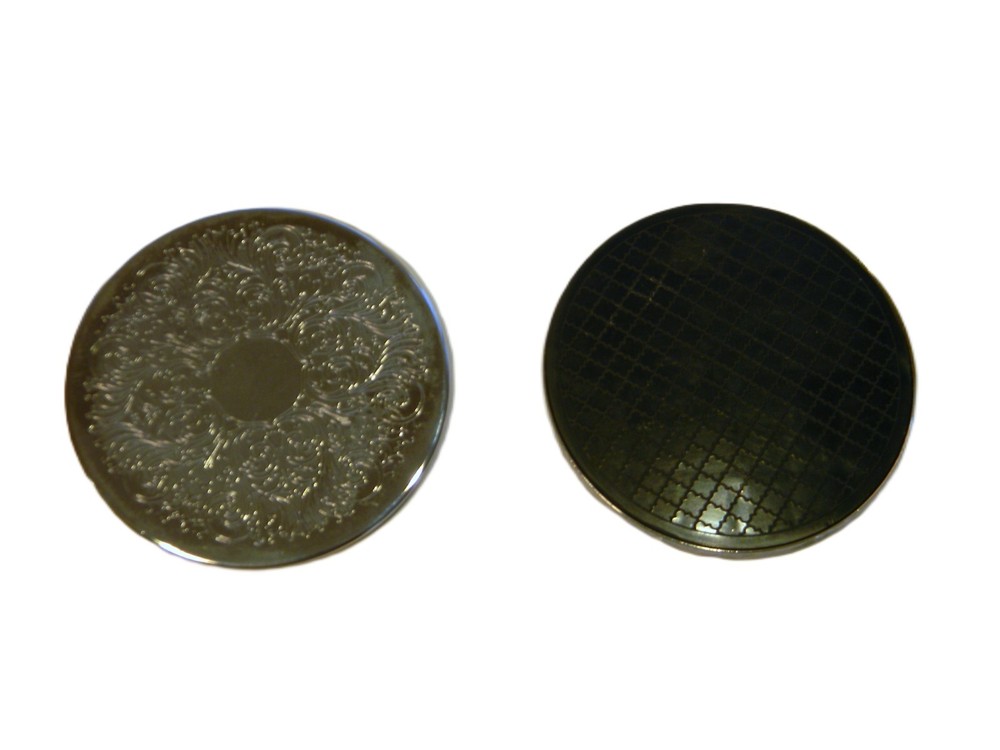 VTG 7 Pc Embossed Silver Plated Coaster Set