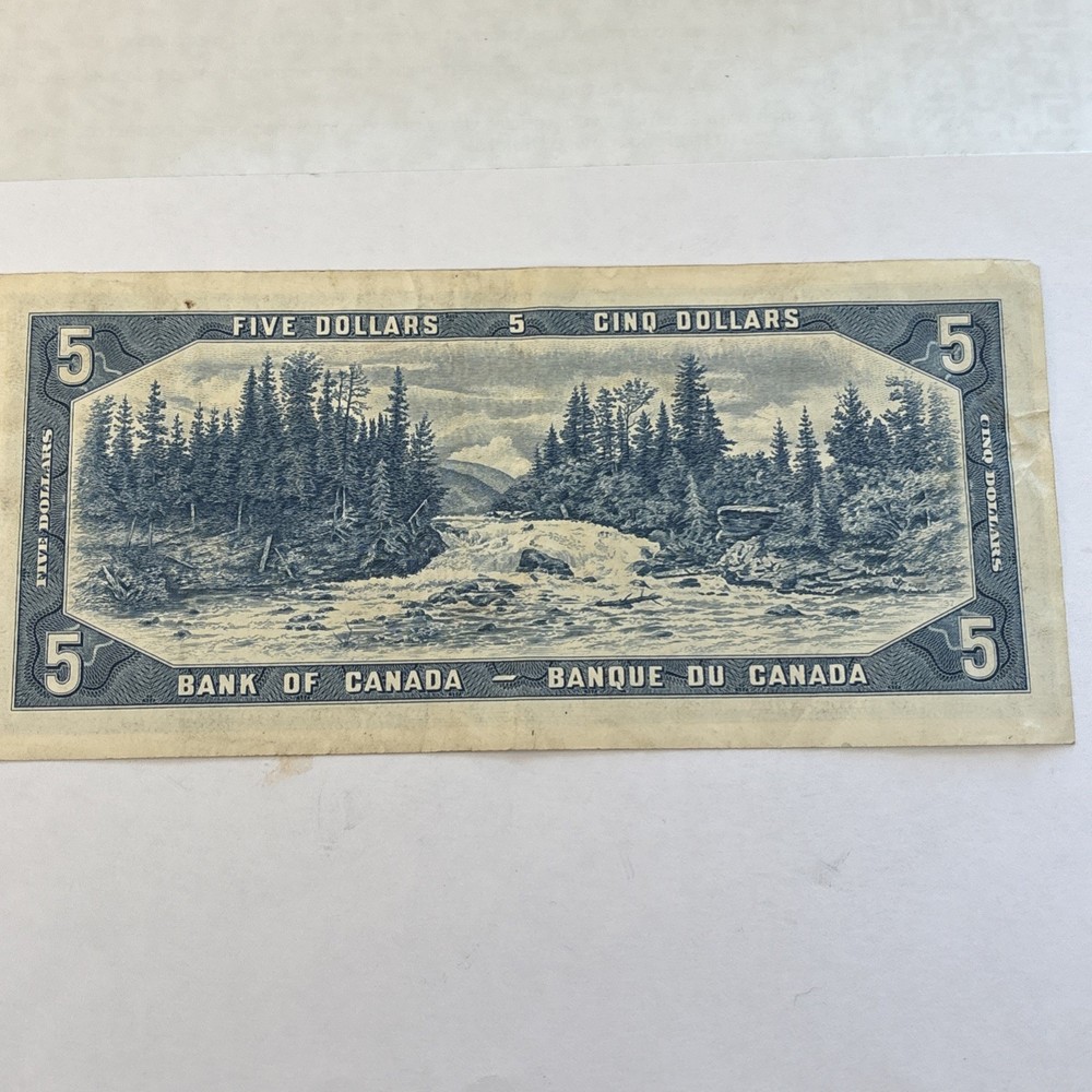Canada 1954 $5 Five Dollar U/S Serial - Crisp