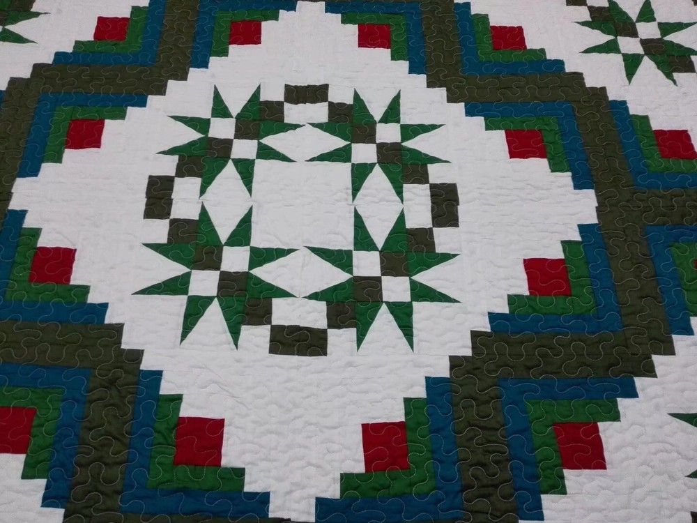 Queen Size Star Patchwork Quilt #J-98