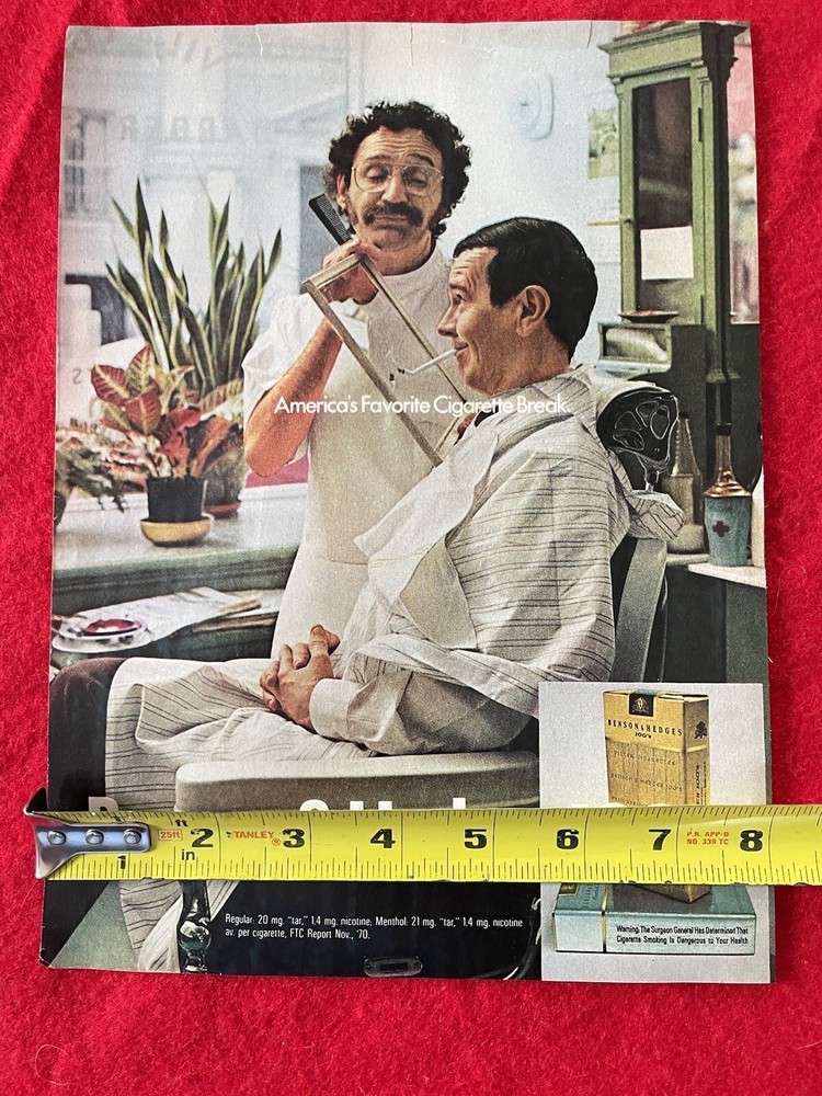 Benson & Hedges Cigarettes 1971 Print Ad Barber