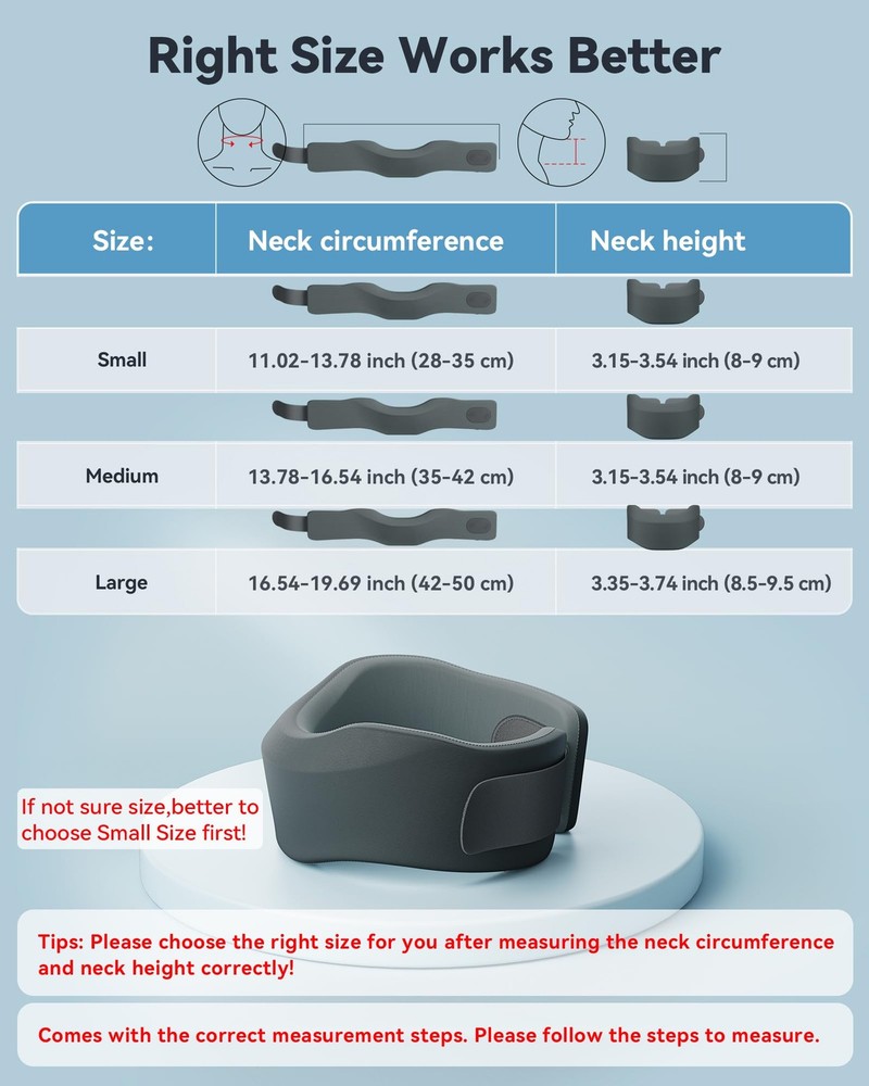 Memory Foam Neck Brace For Sleeping, For Neck Support Soft Cervical CollarGra...