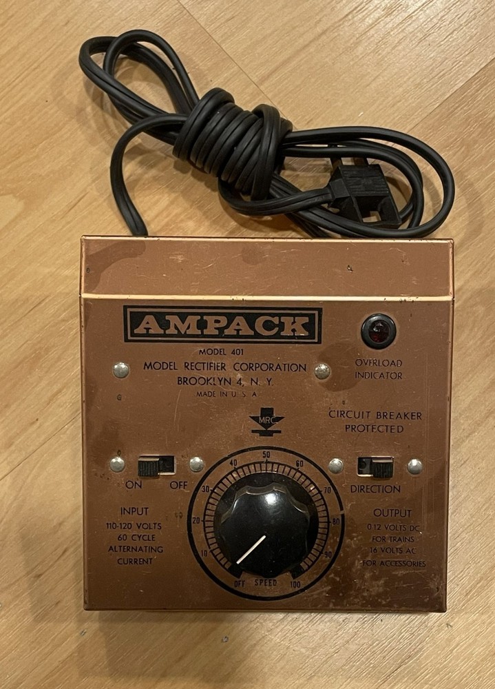 Vintage Model TRAIN TRANSFORMER RECTIFIER Throttle Model 401 Bronze  Ampack