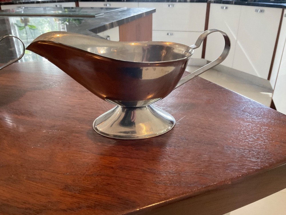 THREE SILVER COLOUR SAUCE BOATS GRADUATED