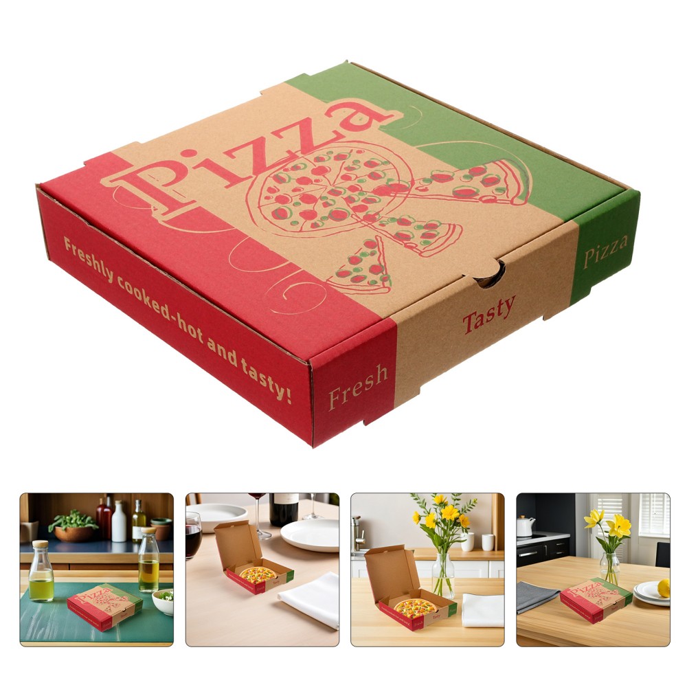 5 Pcs Pizza Packaging Box Folding Container Fodable Containers Case