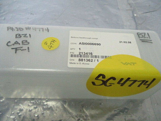 VAT 213416, Bellows Feed through Compl. 452097