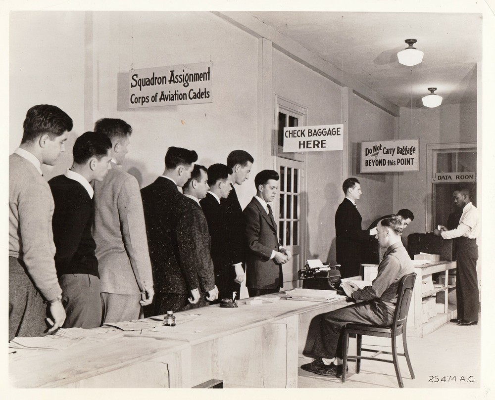 US ARMY AIR FORCE CADETS REPORT FOR SQUADRON ASSIGNMENT ~ c. - 1941
