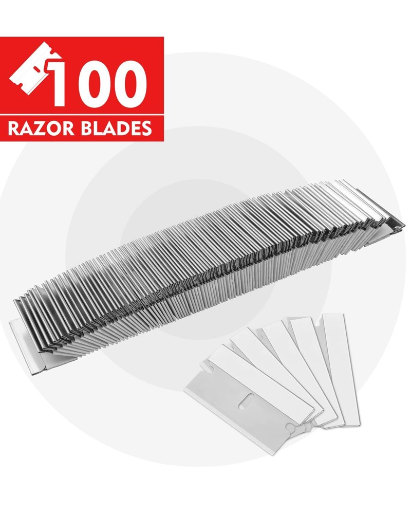 WORKPRO 100-Pack Single Razor Edge Blades, Industrial Scraper Blades,...