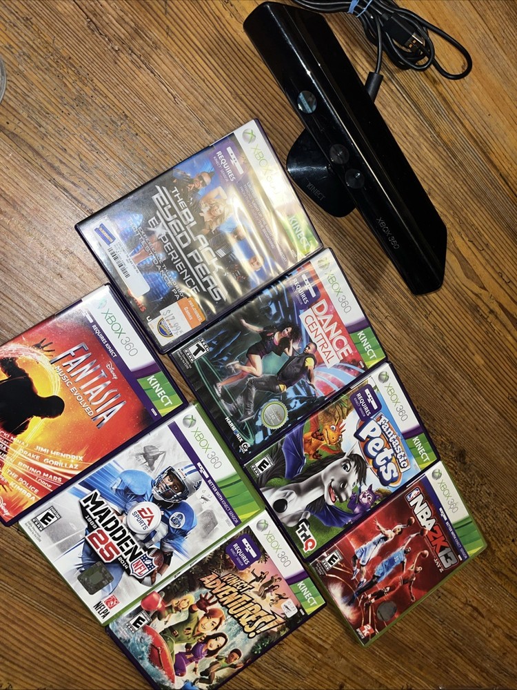 Xbox 360 Kinect Camera With Games - Kinect Games Bundle