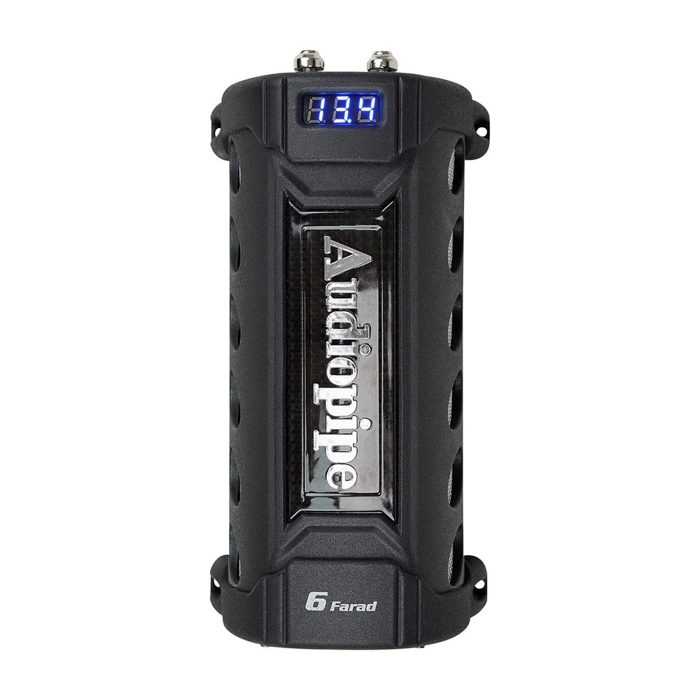 Audiopipe Acap-D6000 6 Farad Power Capacitor Digital Voltage Display