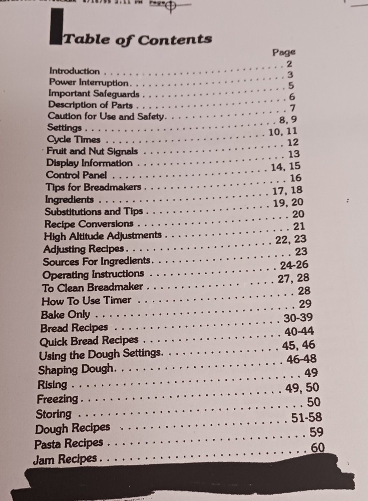 REGAL Kitchen Pro Automatic Breadmaker Machine Manual Printed Instructions Copy