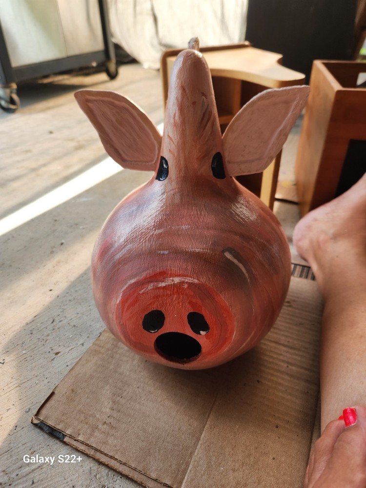 Hand Crafted Pig Gourd