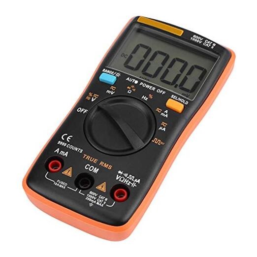 True RMS Digital Multimeter with Continuity & Diode Test, AC DC Voltage,