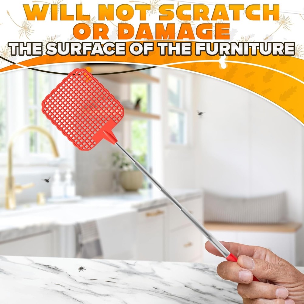 3-Pack Telescopic Fly Swatter Set – Durable and Lightweight Multicolor