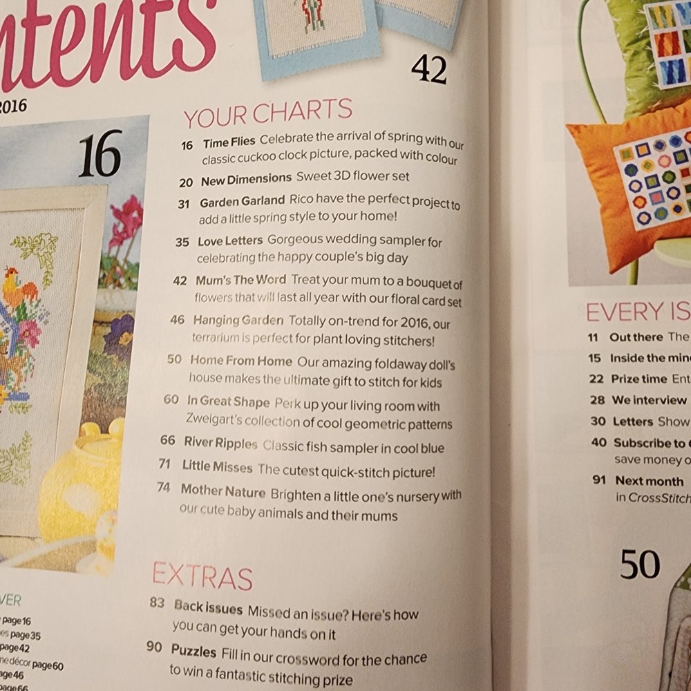 Cross Stitcher British Stitch Magazine 302 Mar 2016 Includes Kit Spring