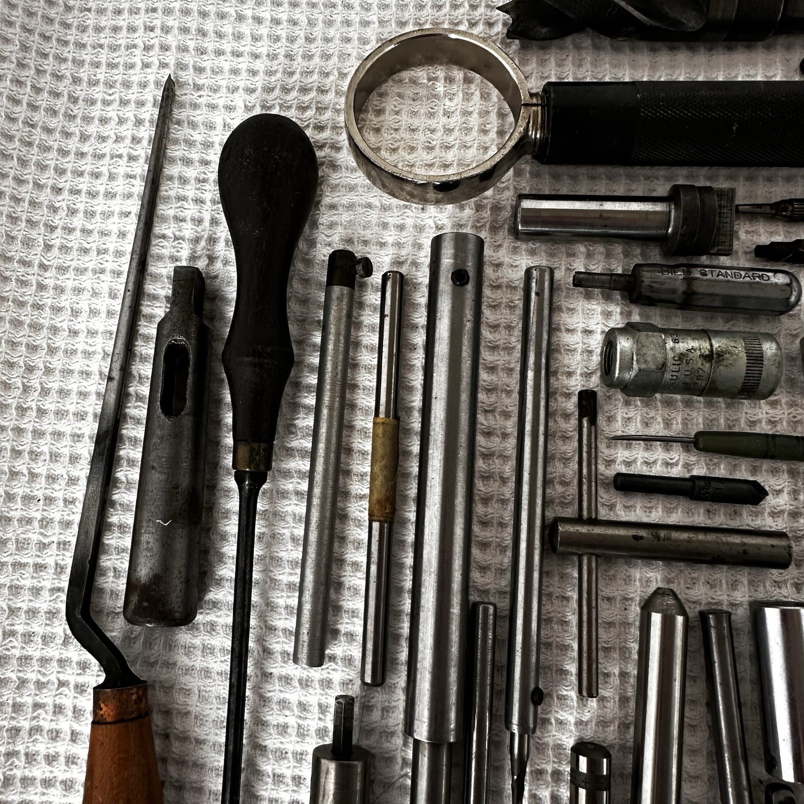 Machinist and Watchmaker Tools Lot 62 Piece End Mill Awl Saw Blades Drill Bits