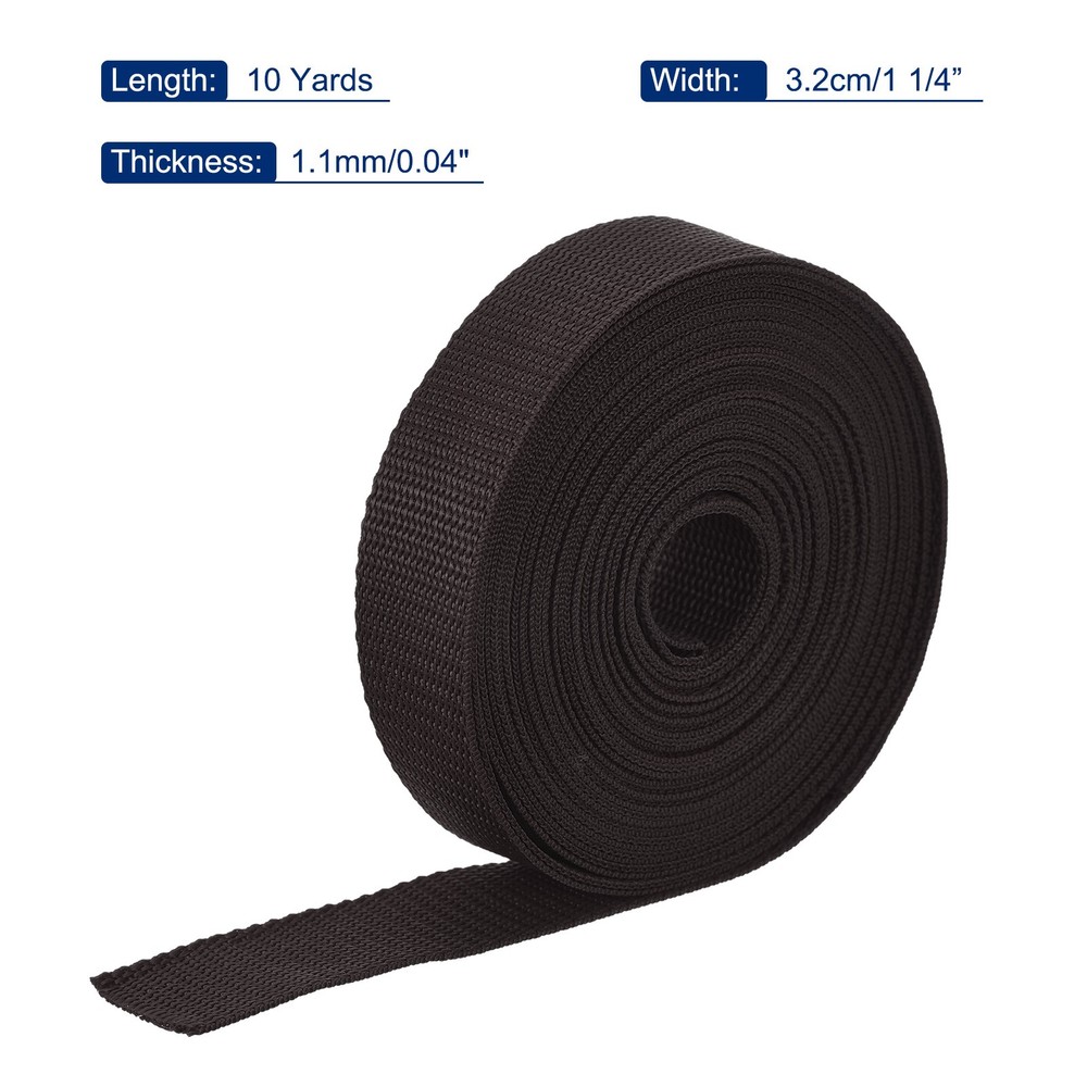 Lightweight Polypropylene Webbing Strap 1 1/4" 10 Yard Backpack Coffee