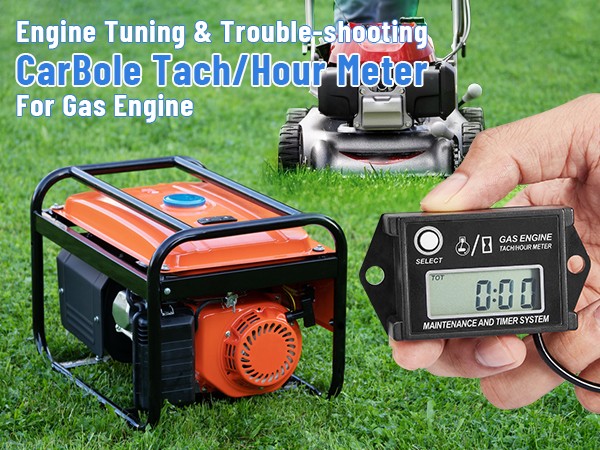 Waterproof IP68 Digital Tiny Tachometer Hour Meter Resettable Job Timer+Battery