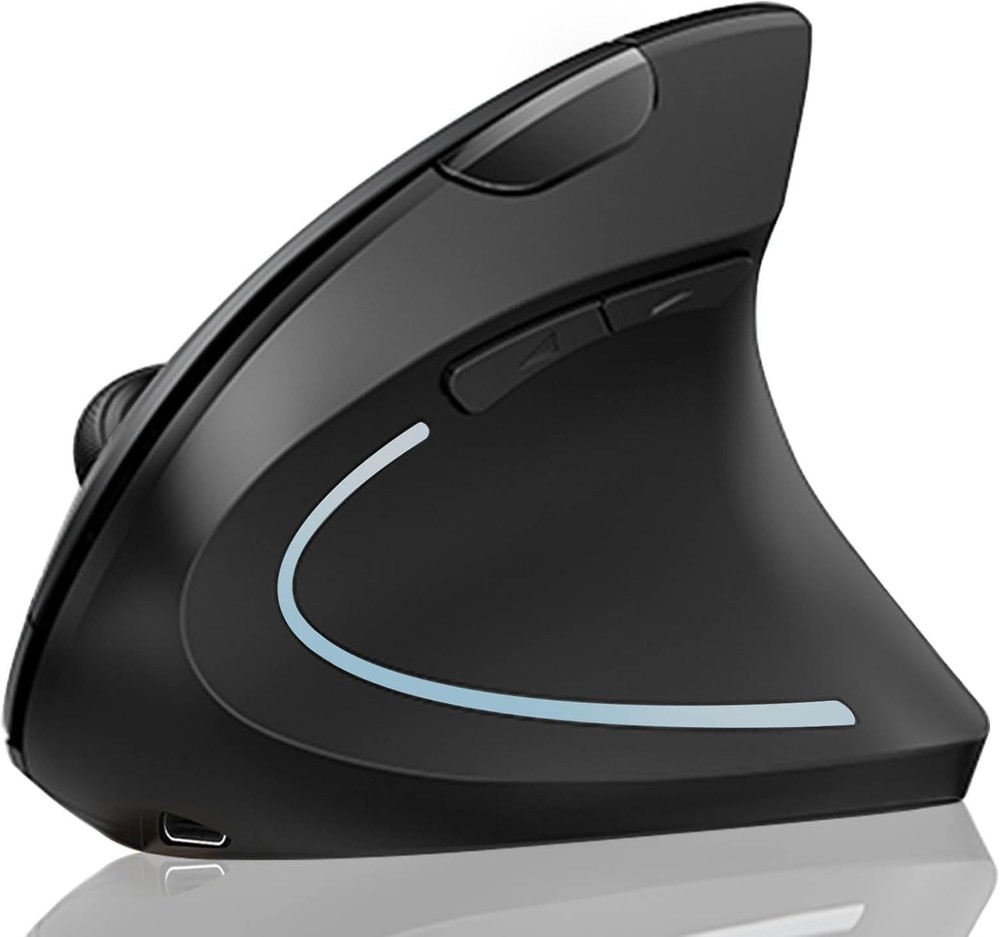 Lekvey Ergonomic Mouse, Vertical Wireless Mouse: Rechargeable Classic Black