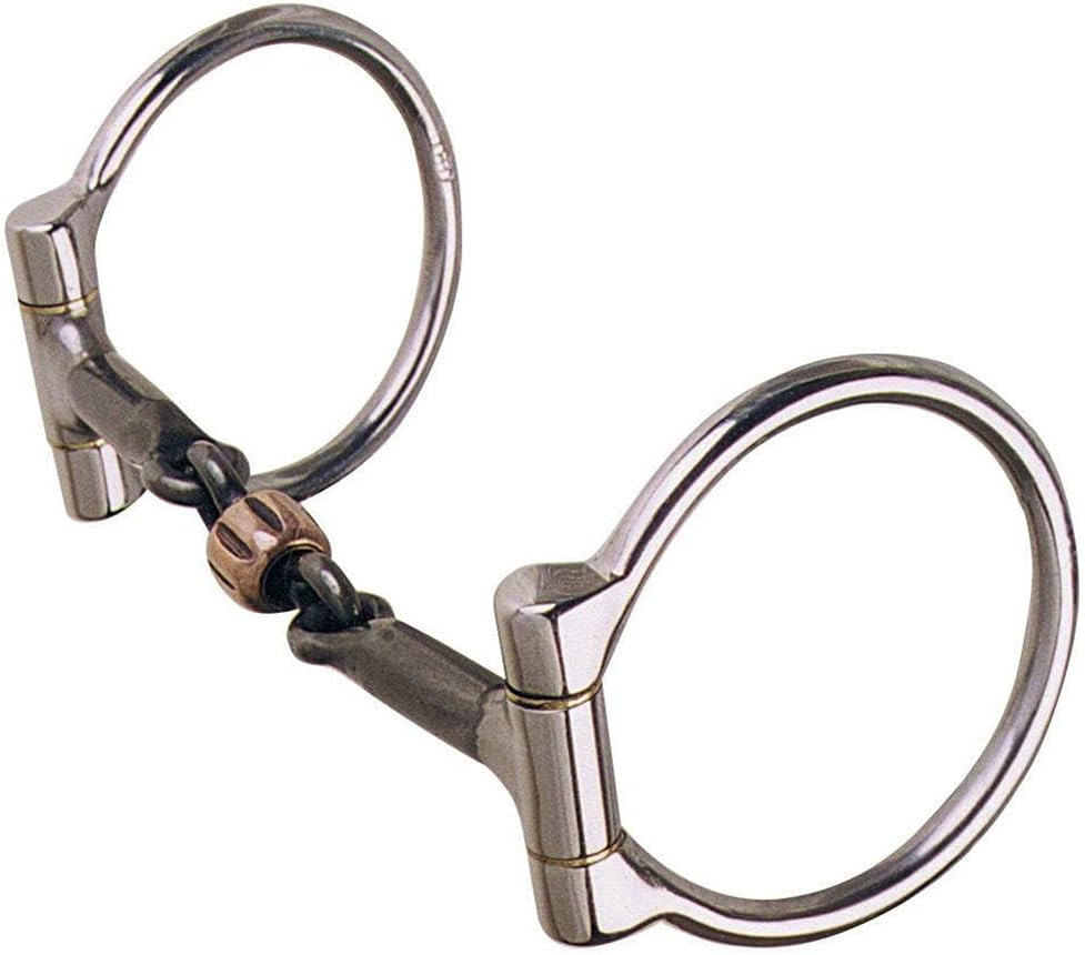 252 Offset Dee Snaffle with 3-Piece Copper Roller; Stage A, 3” Rings, 5” Mouth 7