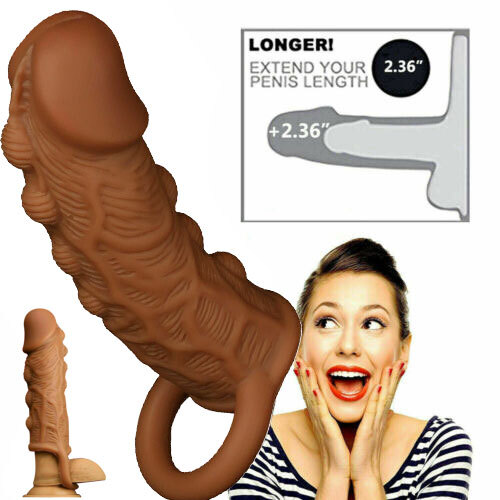 Male Big Cock-Girth-Enlarger-Enhancer-Penis-Extension-Extender-Sheath-Sleeve-Men