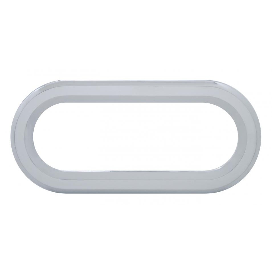 Chrome Plastic Oval Twist-On Light Bezel