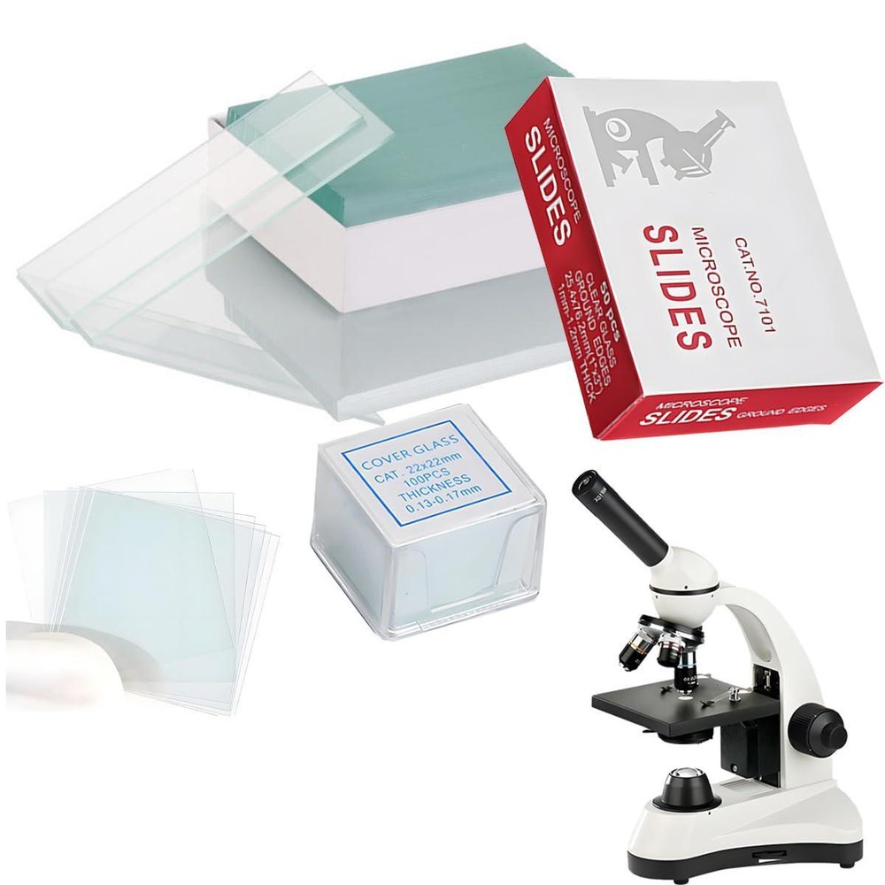 Microscope Slides and Covers 50 Blank Glass Slides for Microscope with 100 Edge