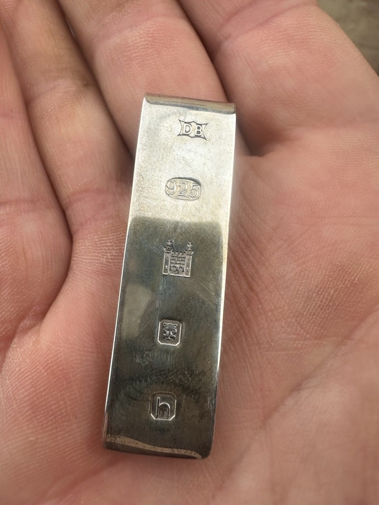 HALLMARKED SOLID STERLING SILVER MONEY CLIP Available Worldwide