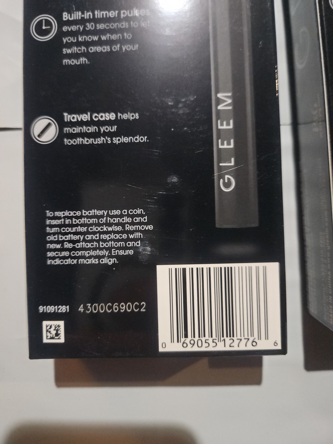 Lot of 2 Gleem Electric Power Toothbrush Battery Black Free S&H Factory Sealed