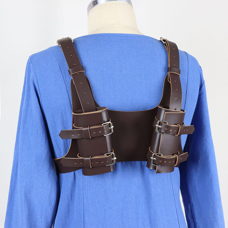 Medieval Double Sword Back Sheath Holder Scabbard Warrior Shoulder Strap