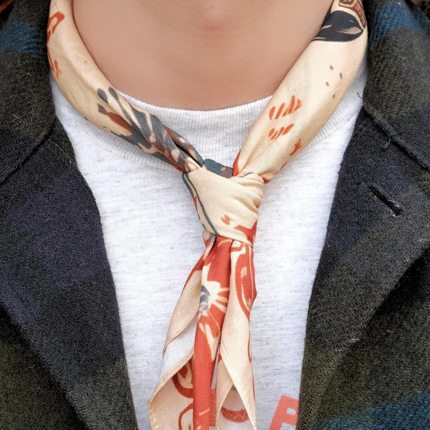 22"X22" Vintage Cowgirl 100% Cotton Bandana Multi-Purpose Headbands