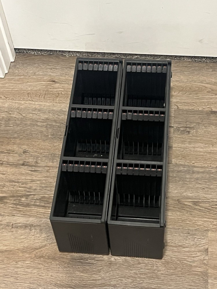 2 Laserline 24 CD Storage Case Lot Set Compact Disc Lock And Eject Missing Doors