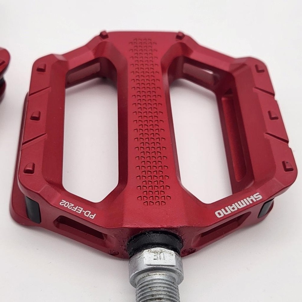 Shimano Flat EF202 Red Flat / Platform Bicycle Pedals PD-EF202R NO PACKAGE