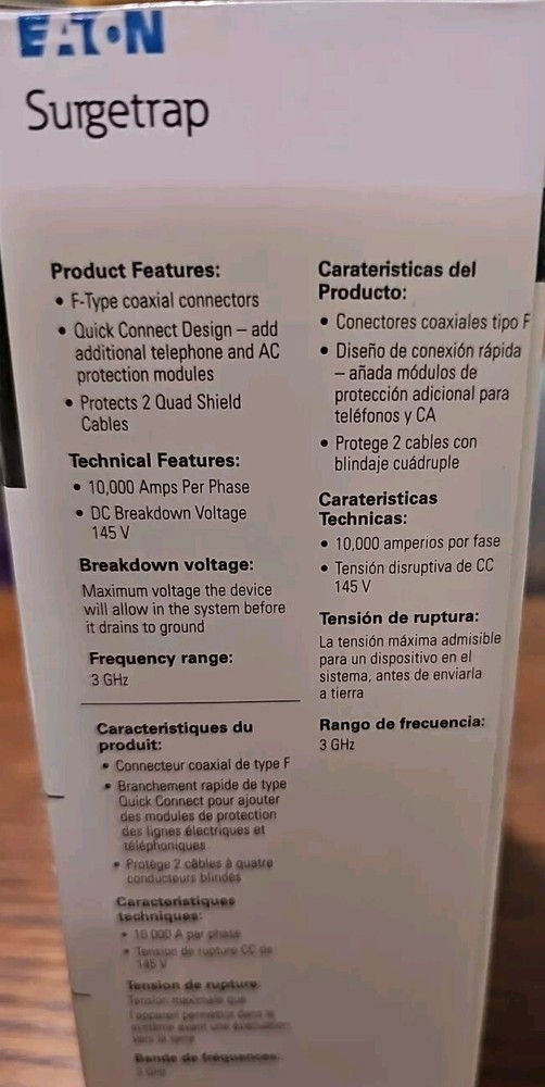 Eaton Surge Protection For Coax Cables Electronics Modem Protection CHSPCABLE