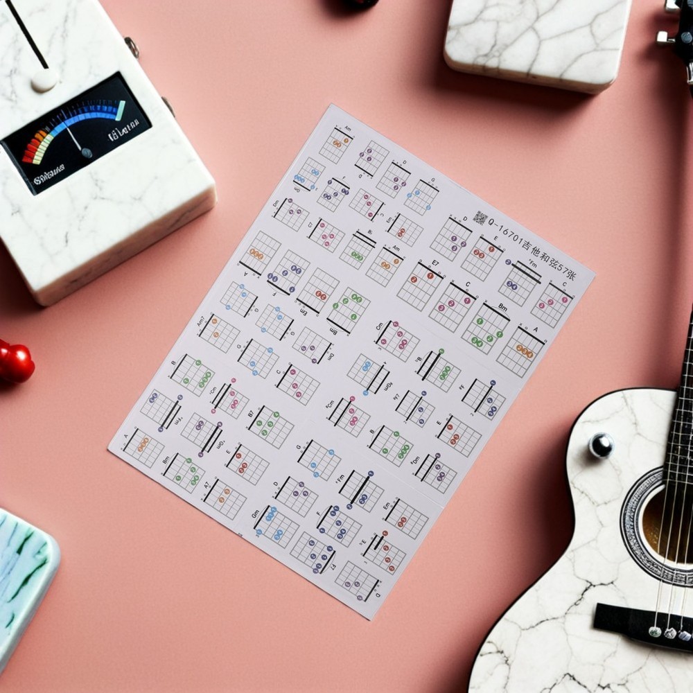 57 Pcs Portable Guitar Chart Beginner Chord Accessory Easy Chords