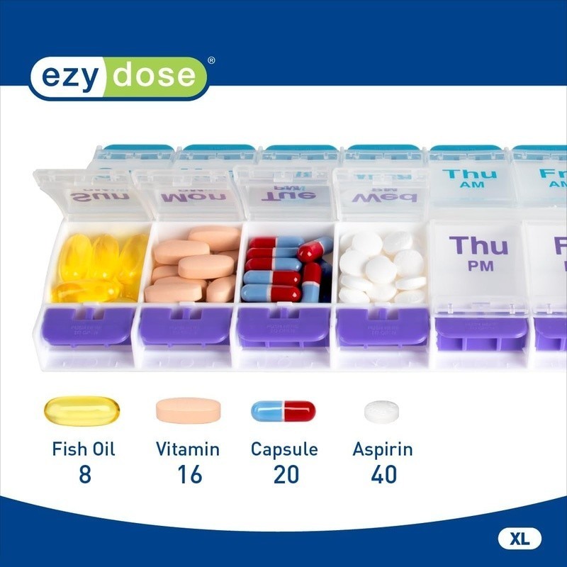 Easy Open Pill Organizer Arthritis Friendly Durable Storage Medication Planner