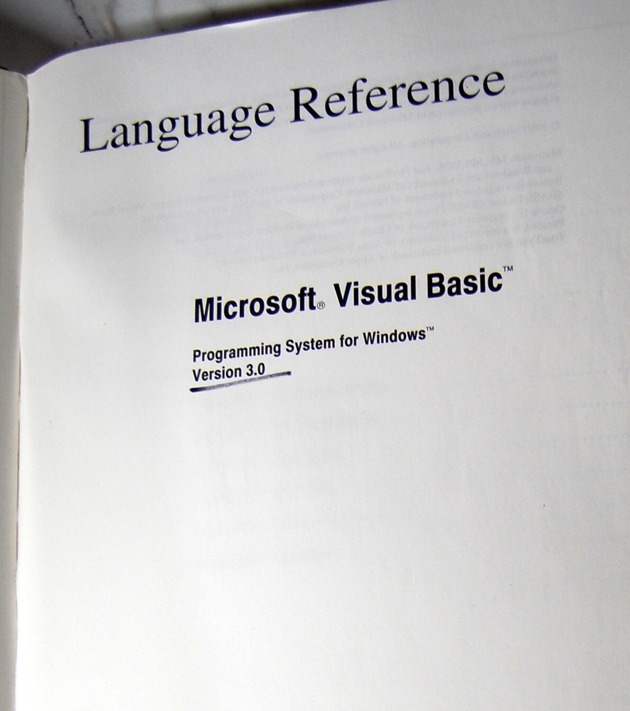 Microsoft Visual Basic Set of 2 Manuals
