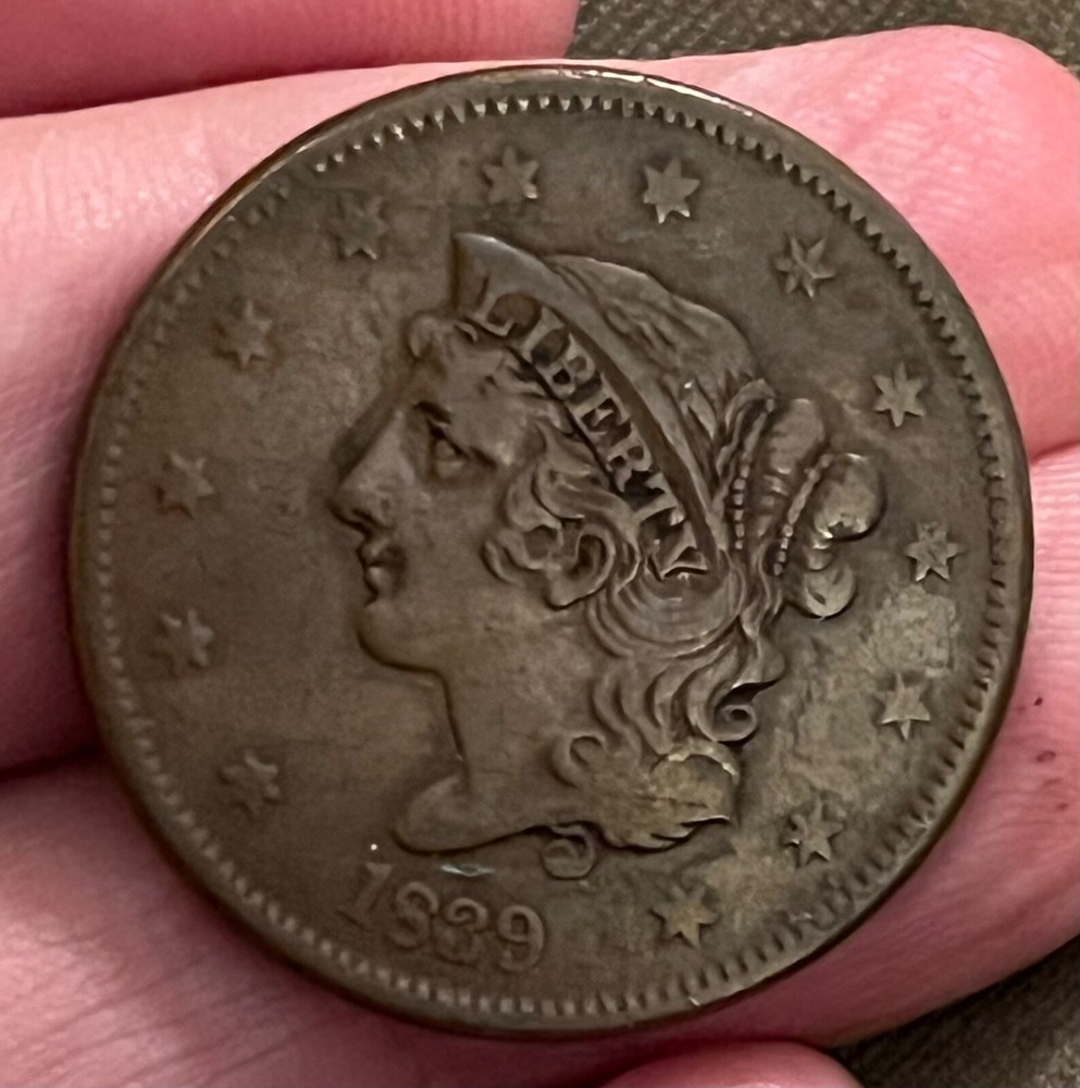 1839 Large cent, Booby Head / Better type !