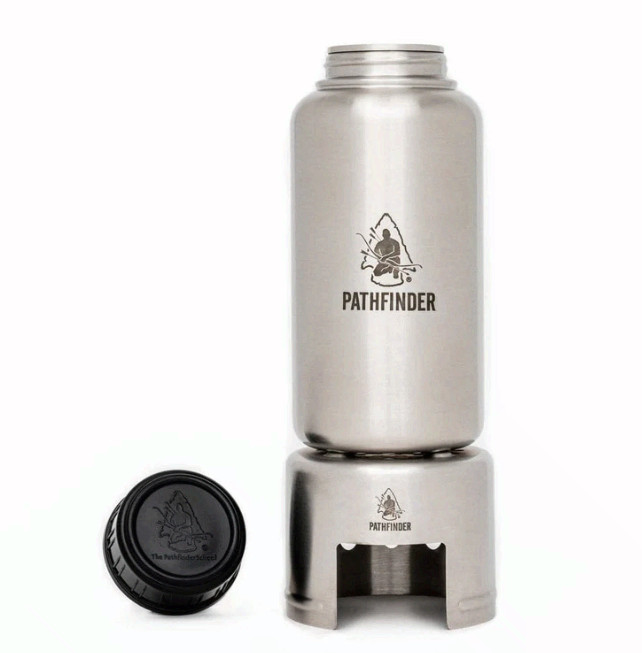 Pathfinder Stainless Steel Bottle Cook Set 32oz Camping Stove Kit