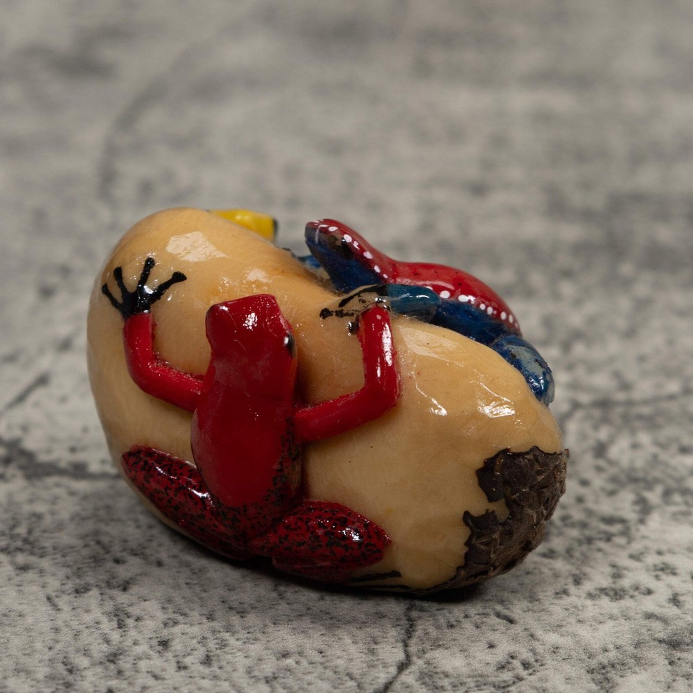 Multiple Poison Dart Frog Tagua Carving
