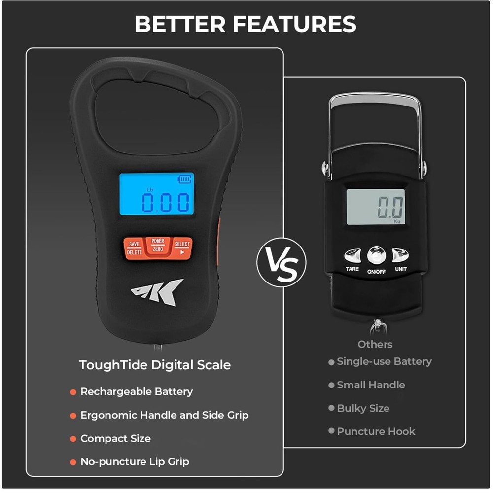Ultra-Thin Digital Fish Scale USB Charge 65lb Capacity