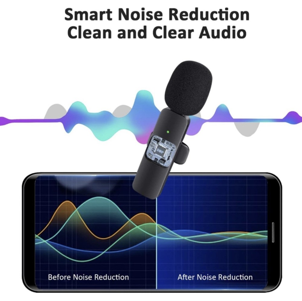 Professional Wireless Lavalier Lapel Microphone for iPhone, iPad - Cordless...