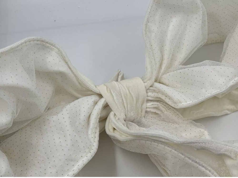pottery barn LoveShackFancy Large Ivory Velvet Christmas Tree Bow