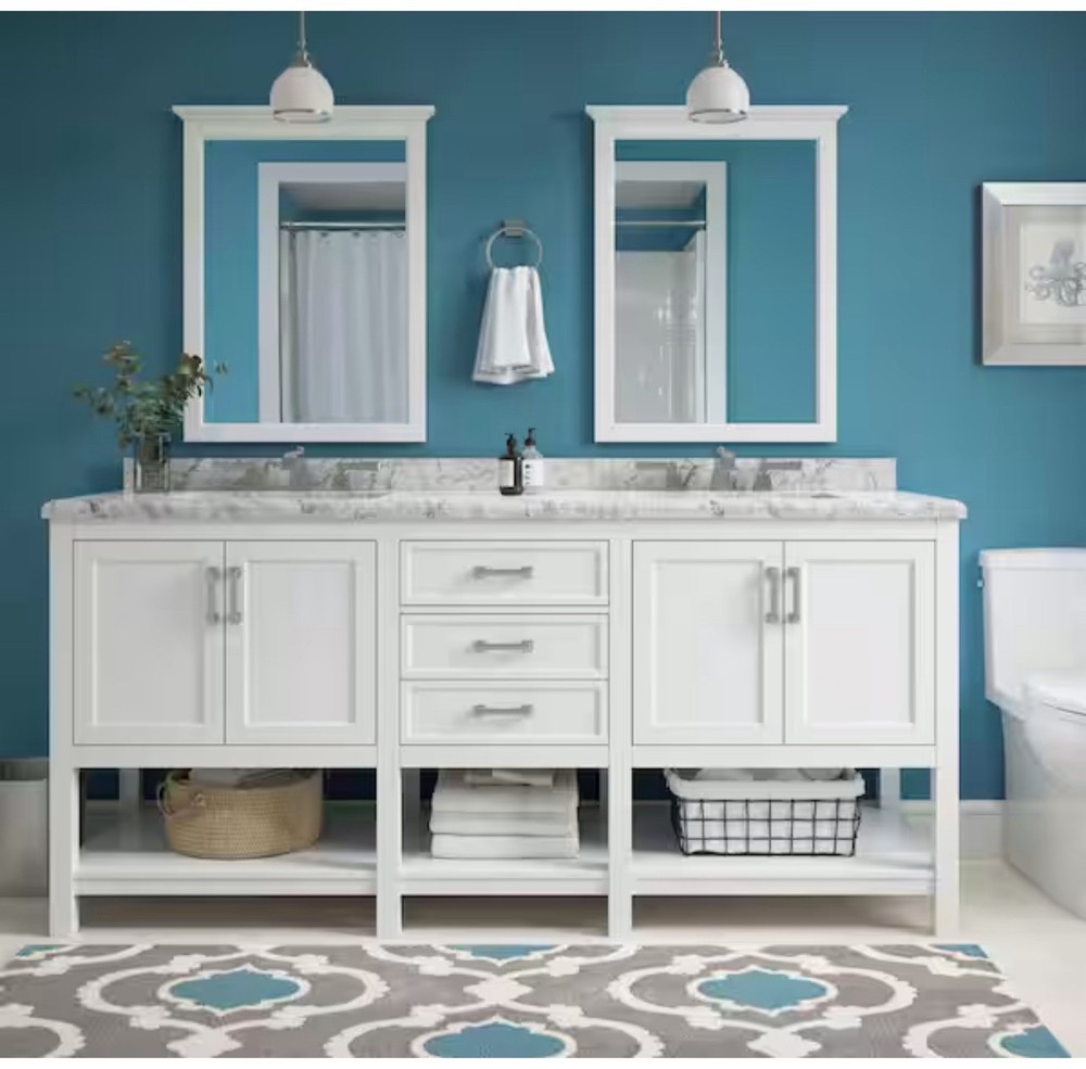 🔥Home Decorators Collection Everett 24”W x 32”H Rectangular Wood Vanity Mirror